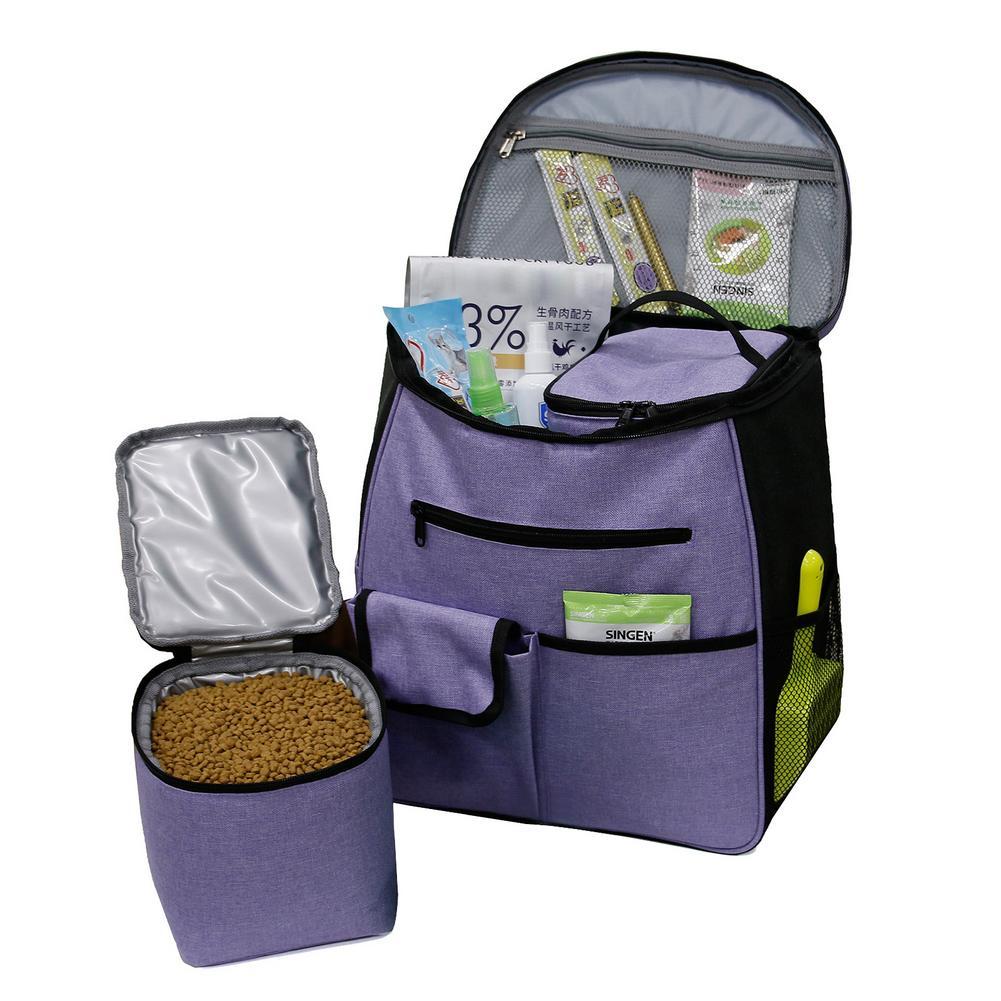 Ajexen Multifunctional Pet Travel Storage Bag – Oxford Cloth, Large-Capacity Organizer for Outdoor Trips, Purple