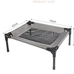 Ajexen Oxford Cloth Elevated Dog Bed – Removable, Washable, Breathable Trampoline Pet Bed for Small Dogs, Durable Iron Frame, Grey