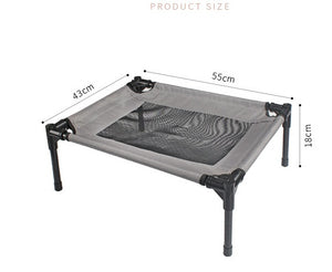 Ajexen Oxford Cloth Elevated Dog Bed – Removable, Washable, Breathable Trampoline Pet Bed for Small Dogs, Durable Iron Frame, Grey