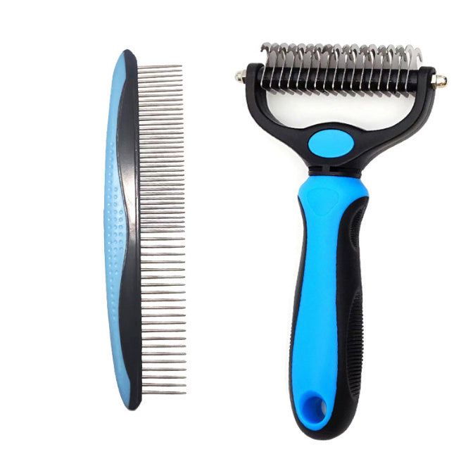 Ajexen Stainless Steel Pet Knot Comb – Hair Removal & Detangling Brush for Dogs & Cats, Double/Single-Sided Grooming Tool