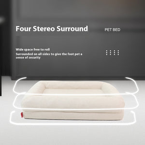 Ajexen Simple Yarn Memory Foam Dog Bed – Waterproof, Removable Cover, Orthopedic Kennel for Small, Medium & Large Dogs, Milky White