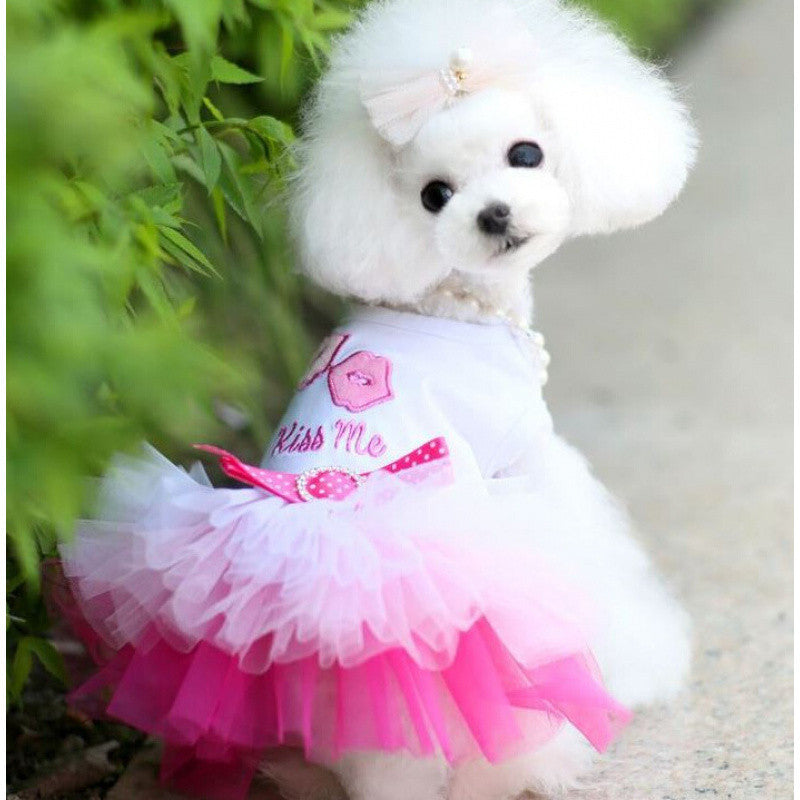 Ajexen Pet Dog Peach Blossom Skirt – Soft Cotton Princess Dress for Small & Medium Dogs | Cute Pet Clothing