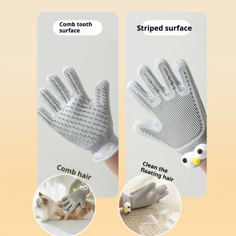 Ajexen Cat Grooming Gloves & Brushes – Hair Removal, Massage Combs for Dogs & Cats | Pet Deshedding Tool