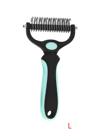 Ajexen Stainless Steel Pet Knot Comb – Hair Removal & Detangling Brush for Dogs & Cats, Double/Single-Sided Grooming Tool