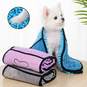 Ajexen Super Absorbent Dog & Cat Bathrobe Towel – Quick-Drying Microfiber Pet Towel with Double Pockets, Durable & Breathable