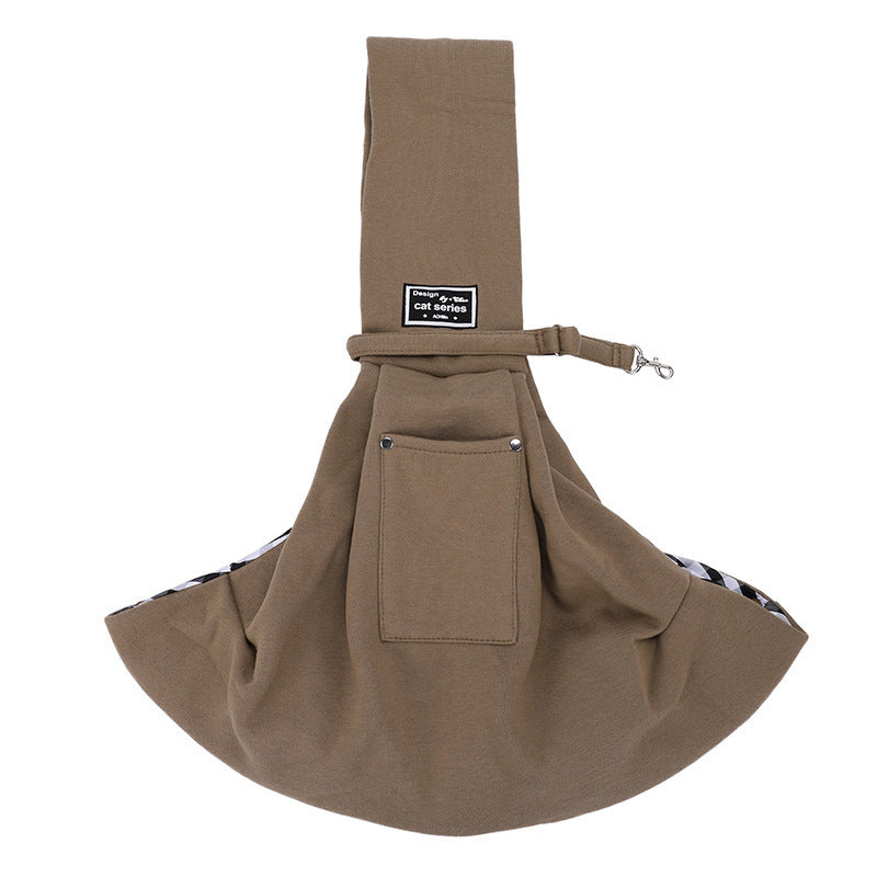 Ajexen New Pet Out Crossbody Shoulder Cat Bag – Soft Cotton & Fleece Pet Carrier with Mobile Phone Pocket, Stylish Travel Sling