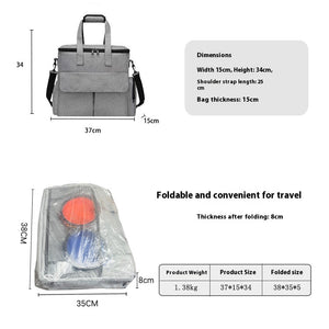 Ajexen Dog Travel Bag Kit – Large-Capacity Pet Backpack with Removable Divider, Training Bag & Mat for Outdoor Trips, Oxford Cloth, Gray