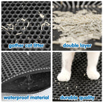 Ajexen Double Rice Grain Cat Litter Mat – Waterproof EVA Cat Litter Trap, Scratch Pad & Floor Protector