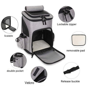 Ajexen Extendable Pet Bag Backpack – Large Capacity Foldable Carrier for Cats & Dogs, Travel-Friendly Design