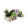 Ajexen Resin Arch Bridge Aquarium Decoration | Retro Black Red Fish Tank Ornament & Turtle Climbing Platform