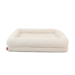 Ajexen Simple Yarn Memory Foam Dog Bed – Waterproof, Removable Cover, Orthopedic Kennel for Small, Medium & Large Dogs, Milky White