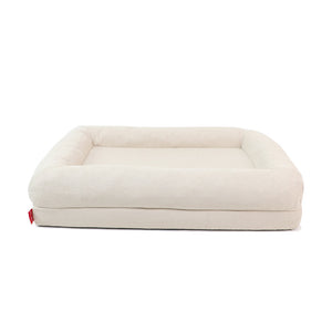 Ajexen Simple Yarn Memory Foam Dog Bed – Waterproof, Removable Cover, Orthopedic Kennel for Small, Medium & Large Dogs, Milky White