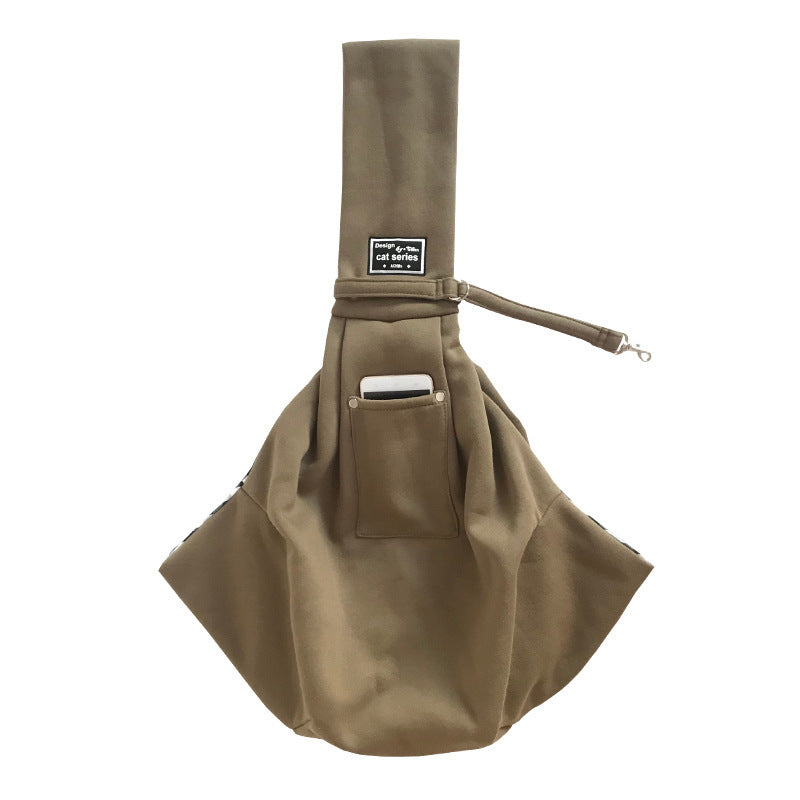 Ajexen New Pet Out Crossbody Shoulder Cat Bag – Soft Cotton & Fleece Pet Carrier with Mobile Phone Pocket, Stylish Travel Sling