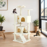Ajexen Multi Functional Cat Treehouse | Cat Climbing Frame, Scratching Post & Play Tower for Indoor Cats