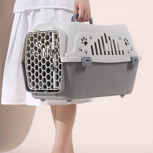 Ajexen Cat Air Box & Dog Carrier – Durable PP Travel Cage for Small Pets, Airline Approved Pet Flight Case