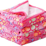 Ajexen Soft Coral Fleece Pet Blanket for Dogs & Cats – Cozy Paw Print Throw for Beds, Crates & Travel