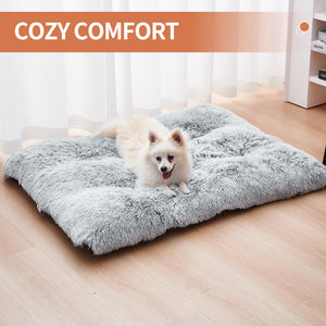 Ajexen Fluffy Dog Crate Pad – Plush Faux Fur Dog Bed, Calming Anti-Anxiety Cat & Dog Mat with Non-Slip Bottom, Washable Pet Crate Cushion
