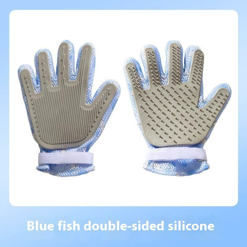 Ajexen Pet Bath & Grooming Gloves – Double-Sided Hair Removal & Massage Comb for Cats & Dogs