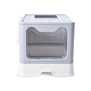 Ajexen Fully Enclosed Foldable Cat Litter Box with Drawer & Double Door – Odor-Proof, Easy Clean, Portable Cat Toilet
