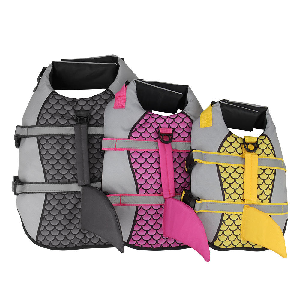Ajexen Dog Life Jacket Shark Vest – Pet Swimming Safety Vest with Handle & Leash Ring, Summer Swimwear