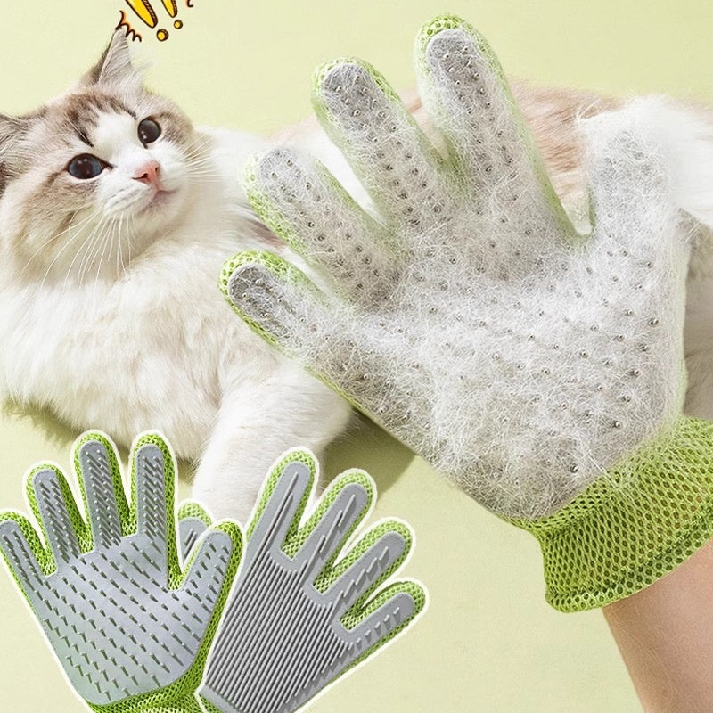Ajexen Pet Bath & Grooming Gloves – Double-Sided Hair Removal & Massage Comb for Cats & Dogs